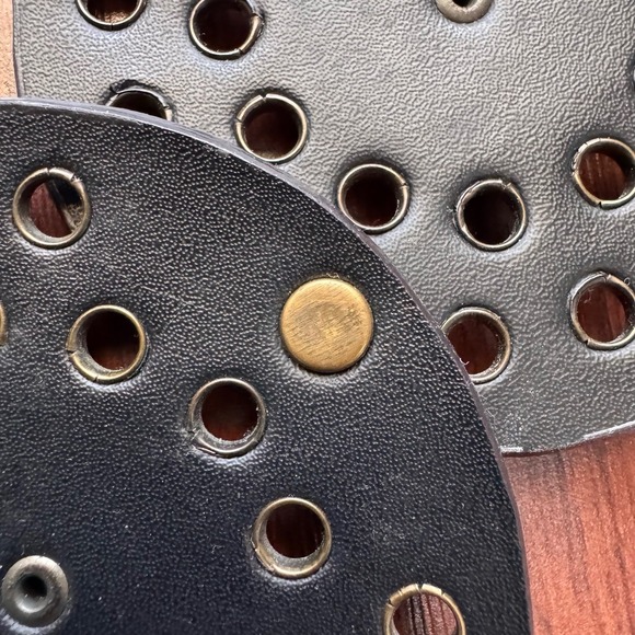 Women's Brown Concho Belt Brass Disc Buckle Coachella Festival Fit Western Boho - Picture 15 of 16